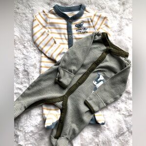 2 Carters footed sleepers newborn